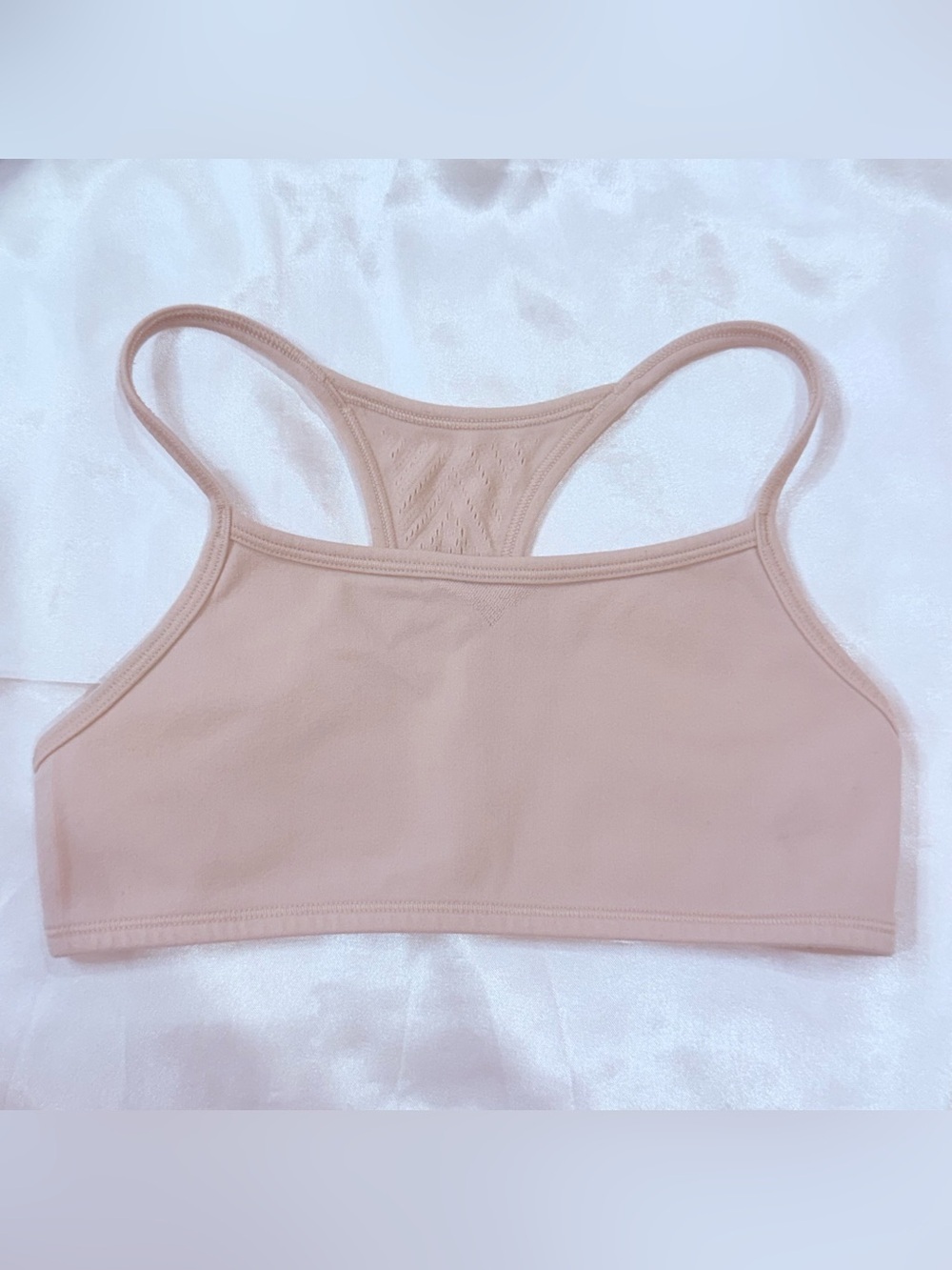 Ivivva Lululemon Laser Cut Racerback Sports Bra Girls 12 Nude Athletic Yoga